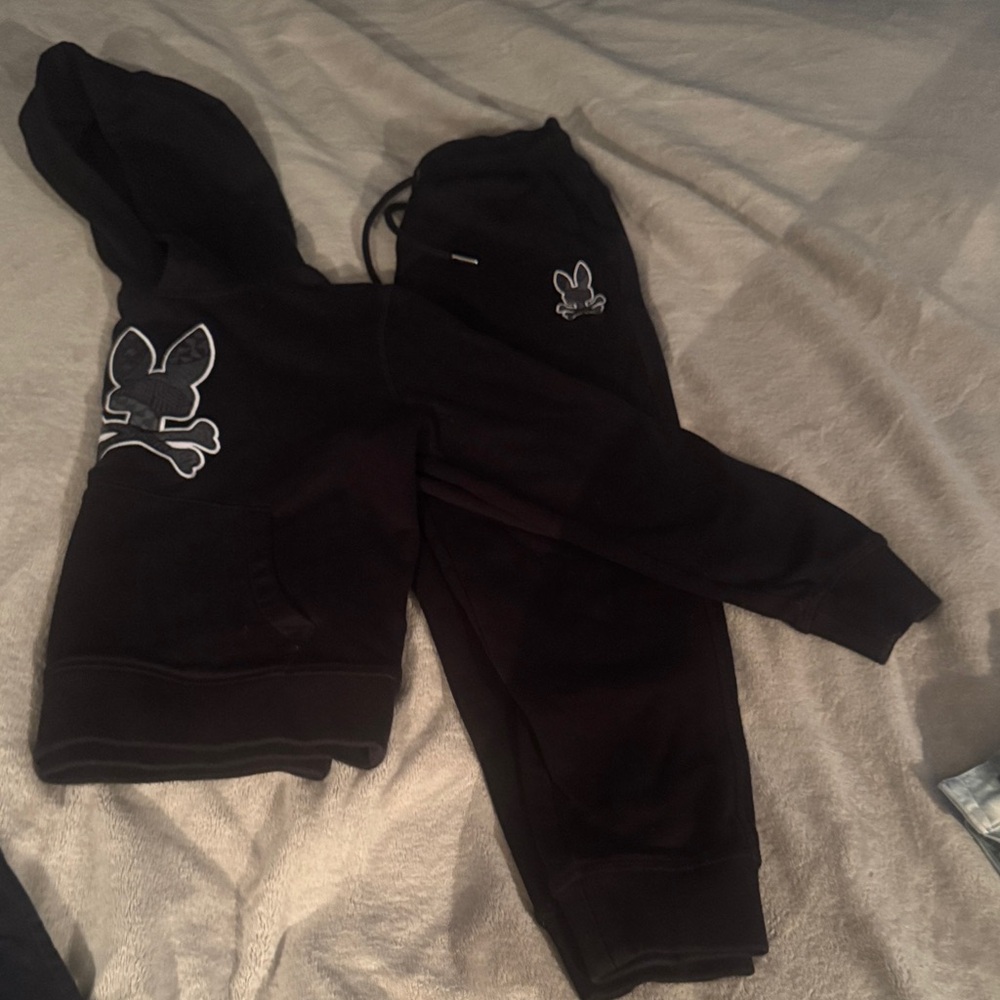 Psycho Bunny Black Kids Hoodie and Jogger Set